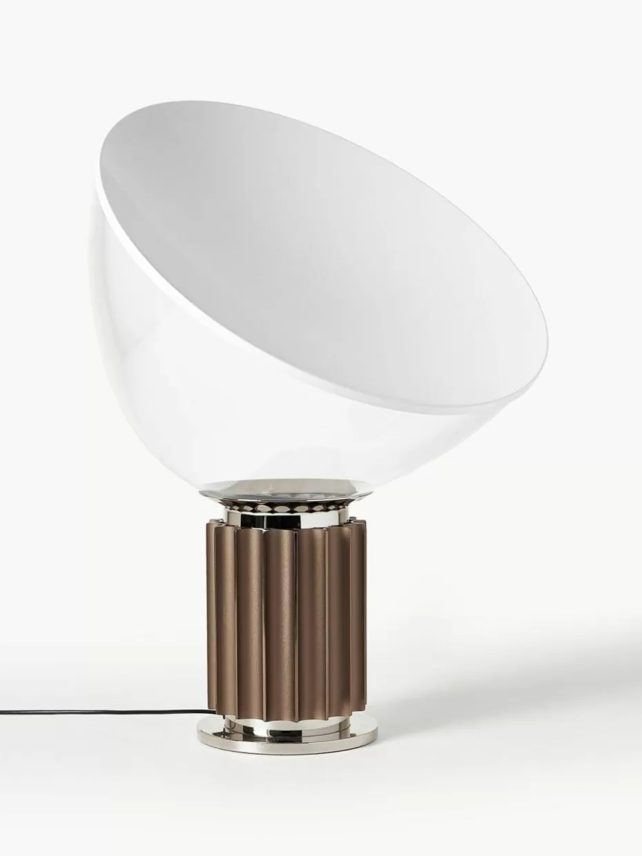 Led-Tischleuchten-Flos Dimmbare LED-Tischlampe Taccia Weiß, Dunkelbraun