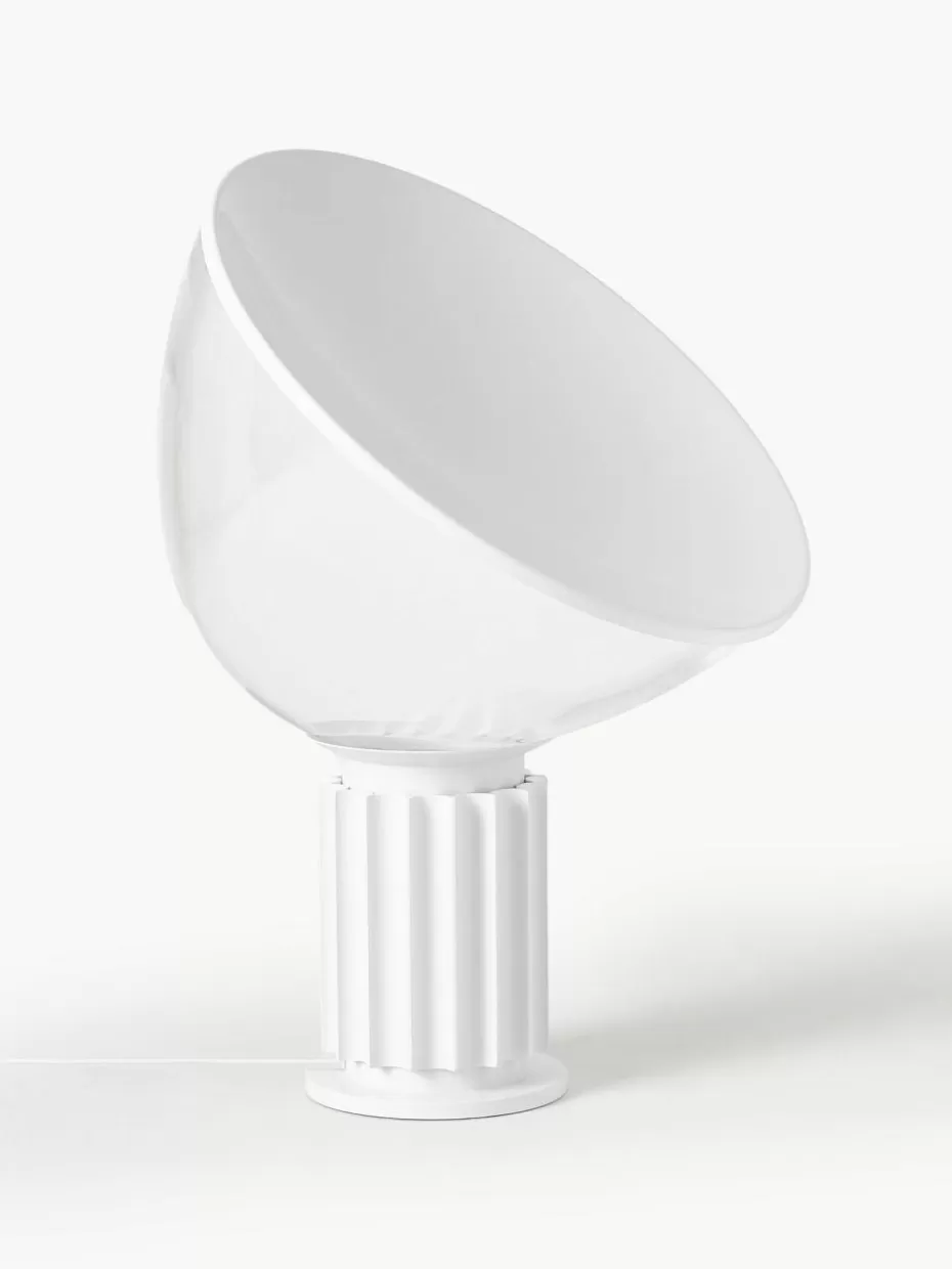 Led-Tischleuchten-Flos Dimmbare LED-Tischlampe Taccia Small, mundgeblasen Weiß