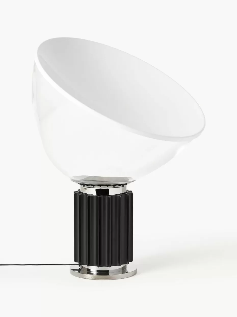 Led-Tischleuchten-Flos Dimmbare LED-Tischlampe Taccia Small, mundgeblasen Schwarz