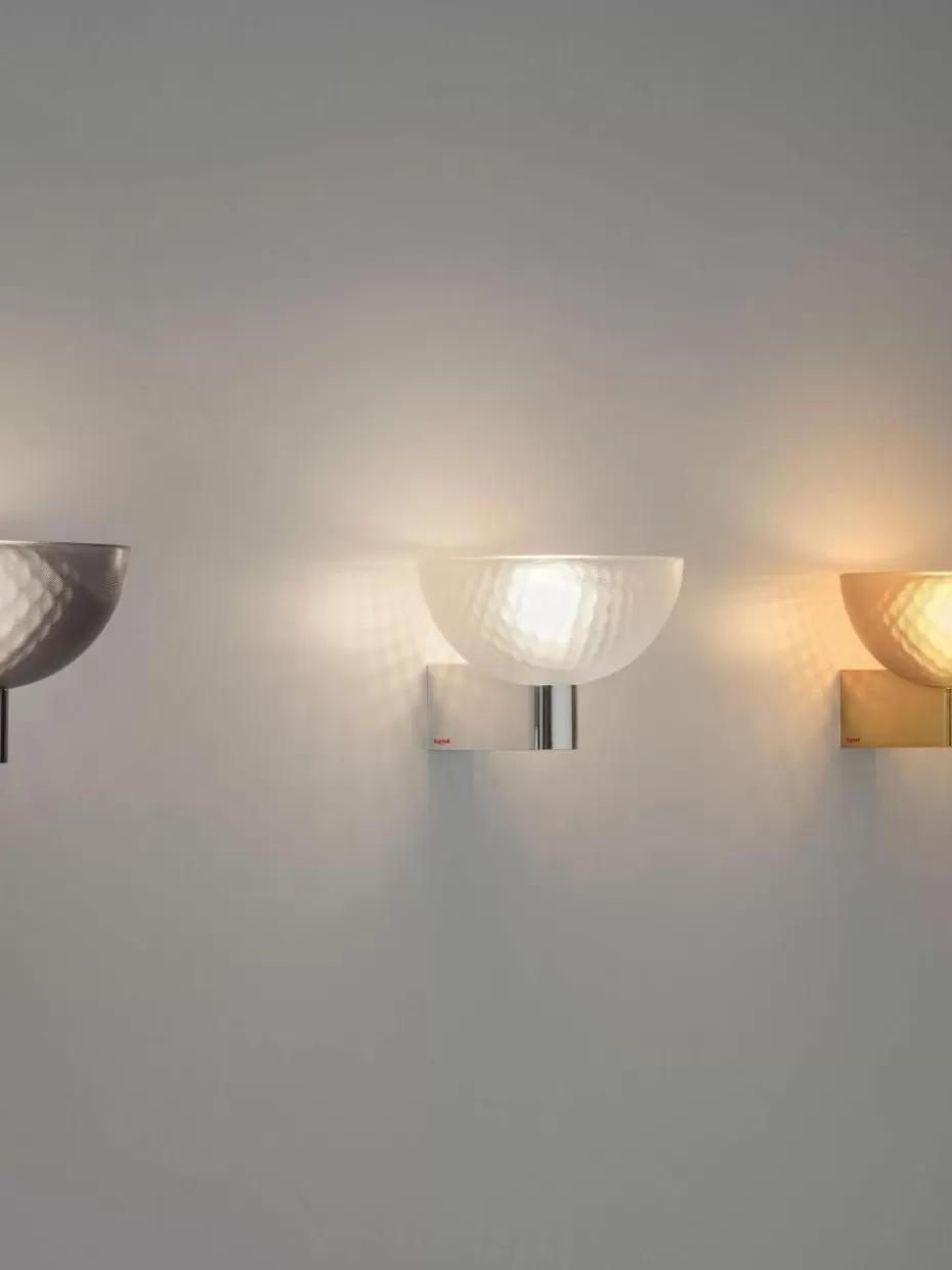 Led-Wandleuchten-Kartell Dimmbare LED-Wandleuchte Fata Transparent, Silberfarben