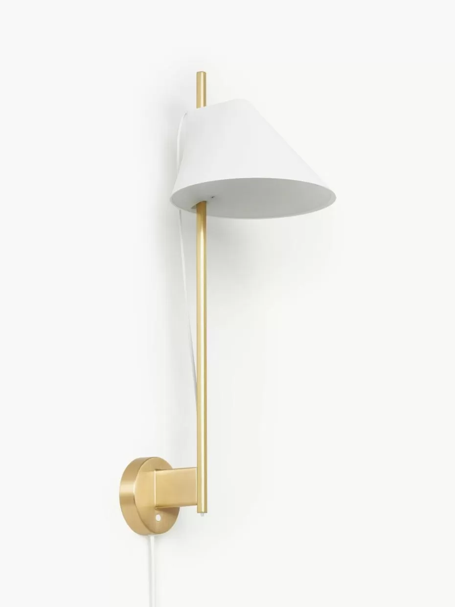 Led-Wandleuchten-Louis Poulsen Dimmbare LED-Wandleuchte Yuh mit Timerfunktion Weiß, Messing