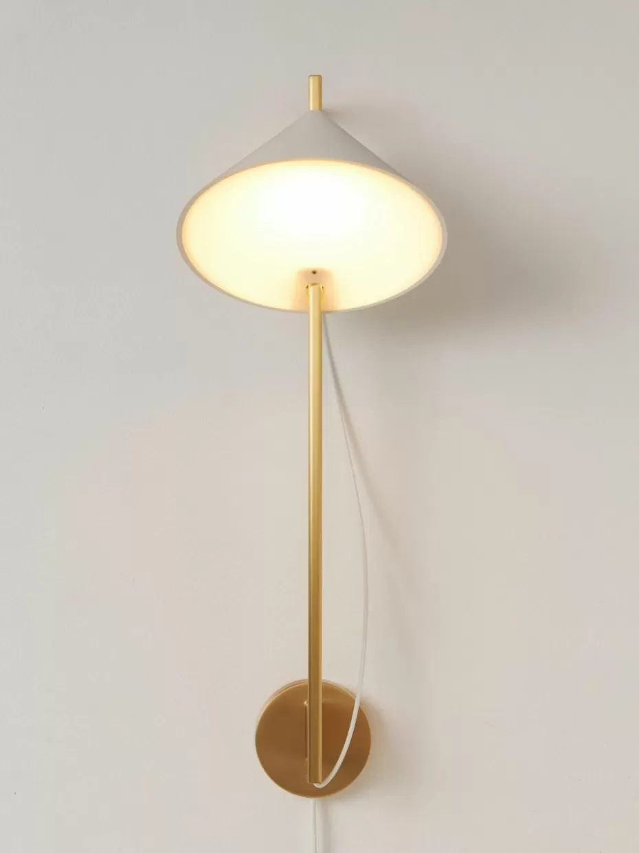 Led-Wandleuchten-Louis Poulsen Dimmbare LED-Wandleuchte Yuh mit Timerfunktion Weiß, Messing