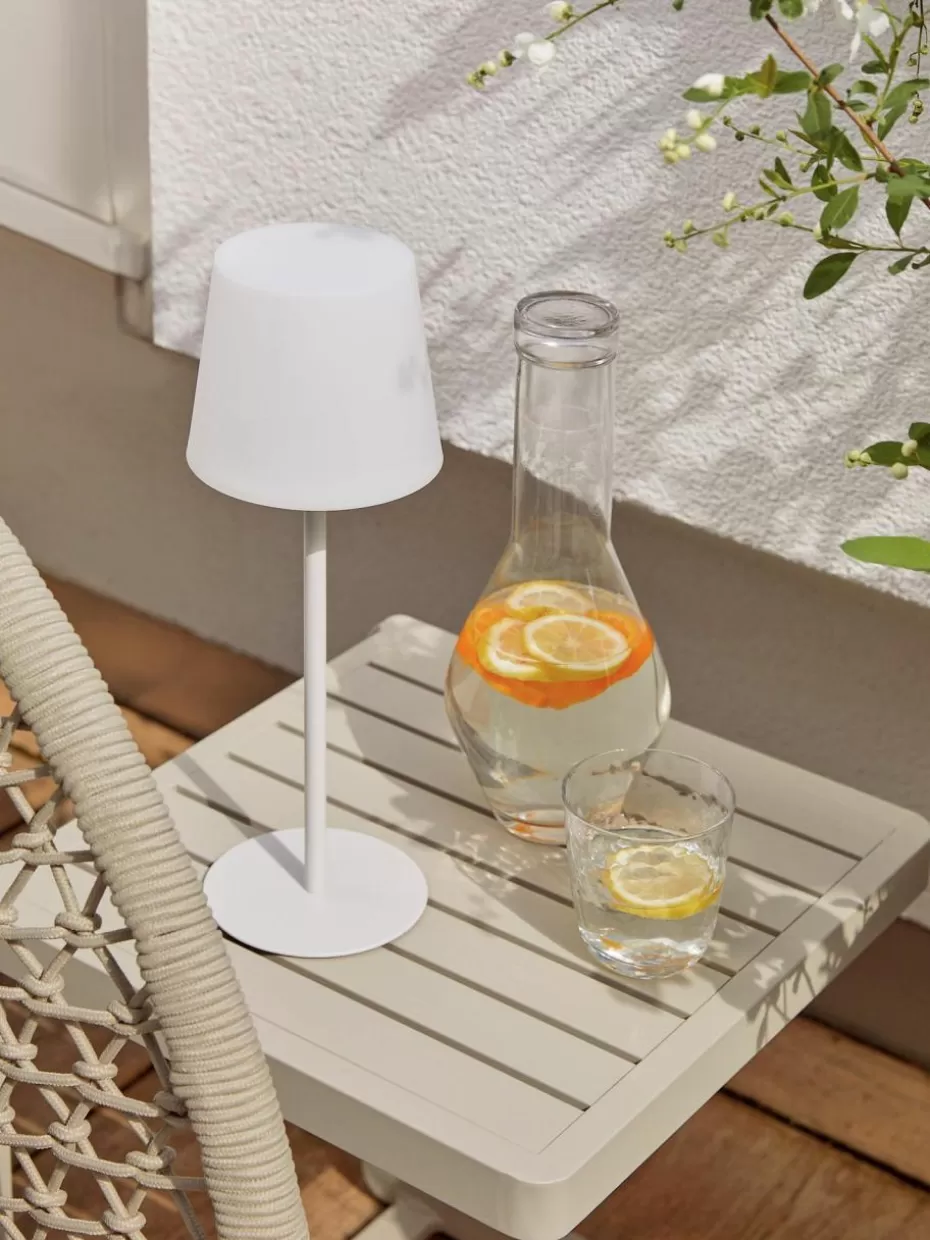 Outdoor Tischlampen | Led-Tischleuchten-Westwing Collection Dimmbare Tischlampe Fausta mit USB-Anschluss Weiß