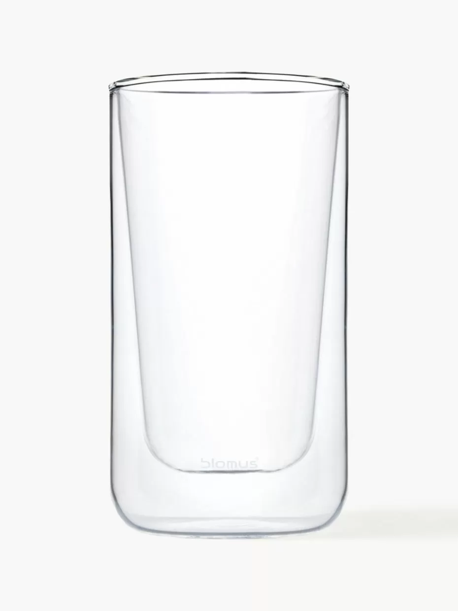 Tassen-Blomus Doppelwandige Glas-Kaffeebecher Nero, 2 Stück