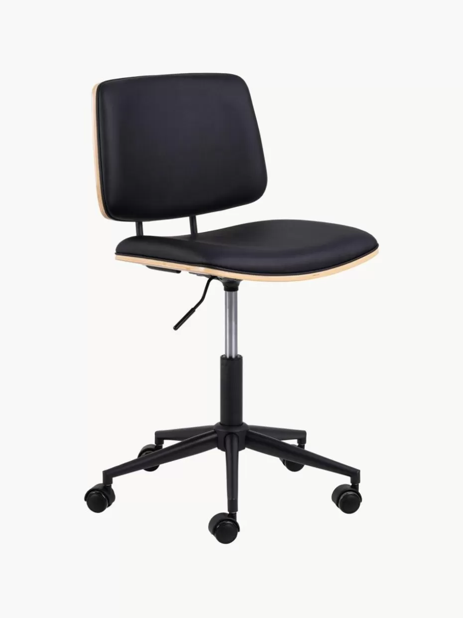 Schreibtischstühle-Westwing Drehbarer Kunstleder-Schreibtischstuhl Owen, höhenverstellbar