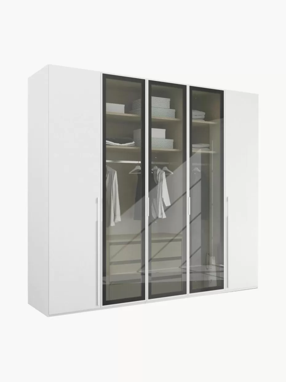Kleiderschränke-Westwing Drehtürenschrank Skat Shine mit beleuchteten Glastüren Weiß