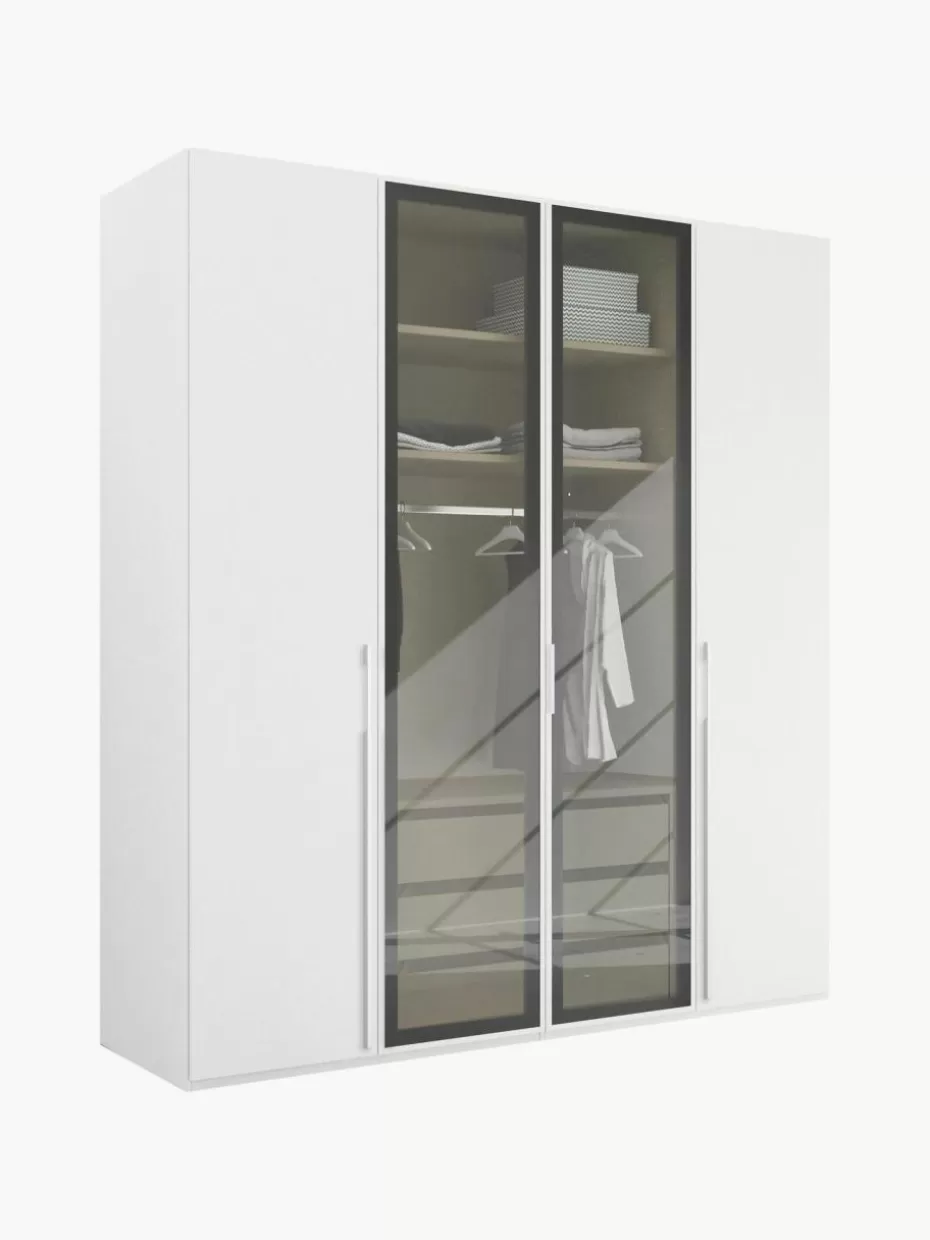 Kleiderschränke-Westwing Drehtürenschrank Skat Shine mit beleuchteten Glastüren Weiß