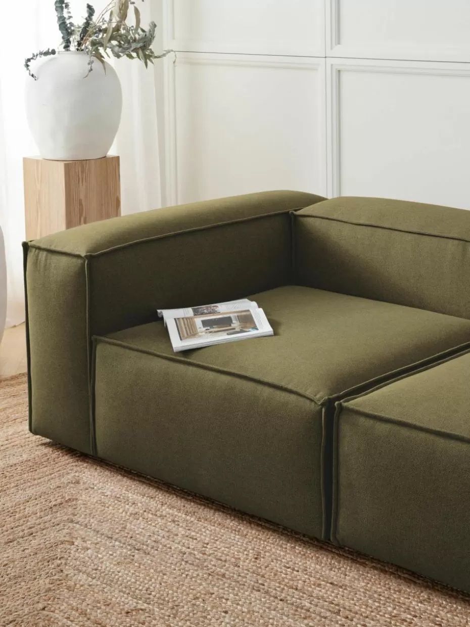 Sofas | Sofaserien-Westwing Collection Eckmodul Lennon Webstoff Olivgrün