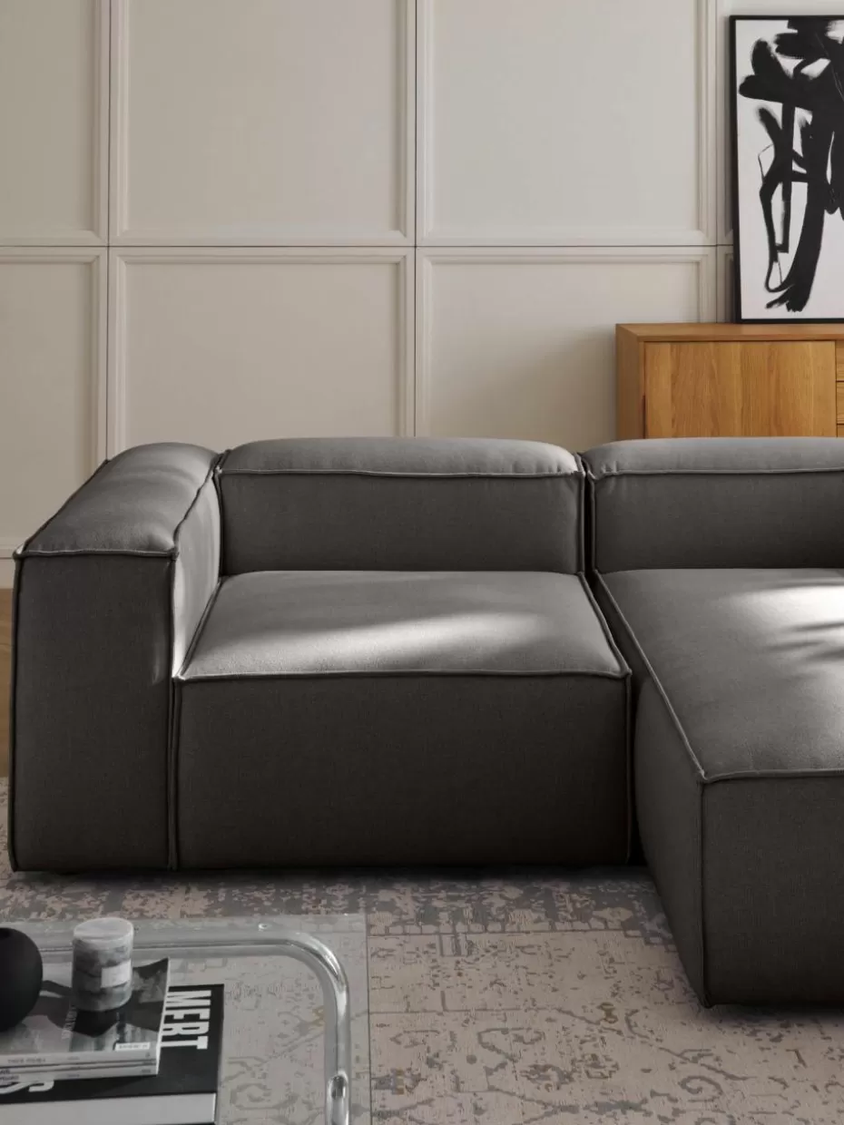 Sofas | Sofaserien-Westwing Collection Eckmodul Lennon Webstoff Anthrazit