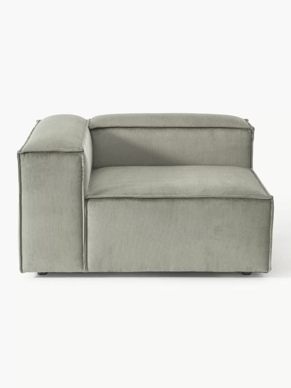 Sofas | Sofaserien-Westwing Collection Eckmodul Lennon aus Cord Cord Grau