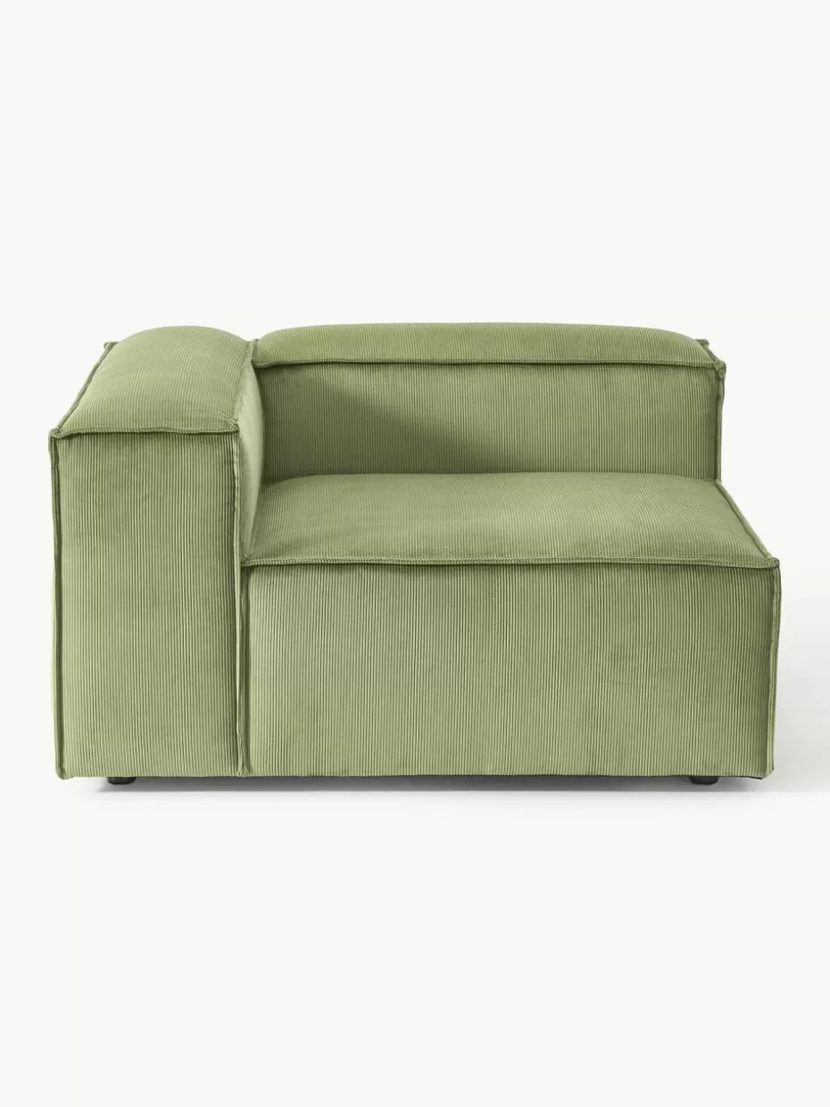 Sofas | Sofaserien-Westwing Collection Eckmodul Lennon aus Cord Cord Olivgrün