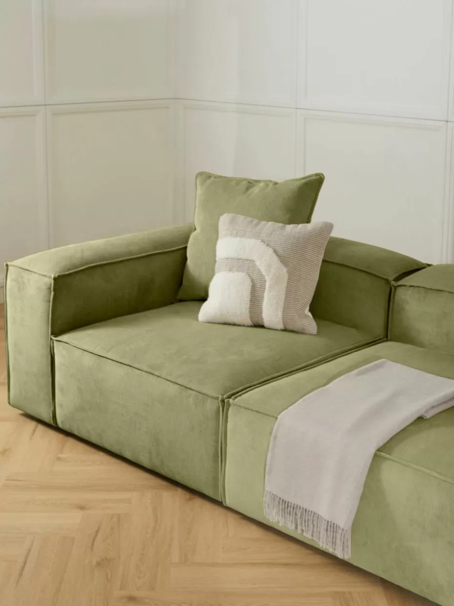 Sofas | Sofaserien-Westwing Collection Eckmodul Lennon aus Cord Cord Olivgrün