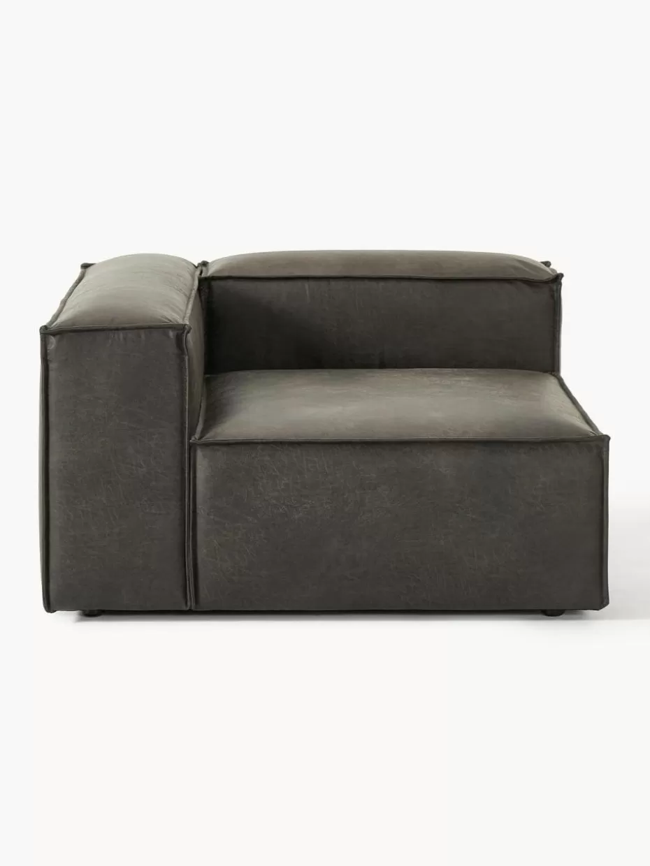 Sofas | Sofaserien-Westwing Collection Eckmodul Lennon aus recyceltem Leder Leder Taupe