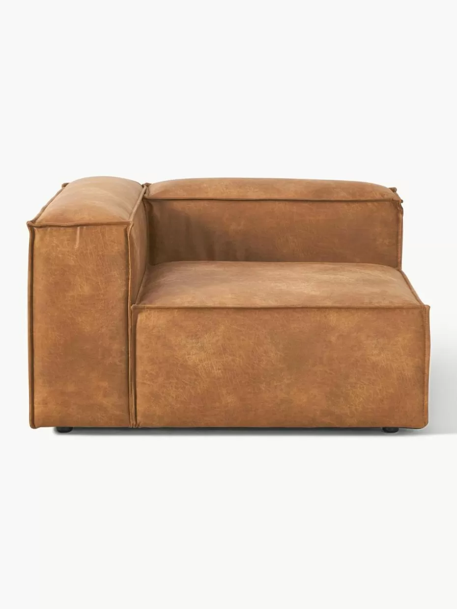 Sofas | Sofaserien-Westwing Collection Eckmodul Lennon aus recyceltem Leder Leder Braun
