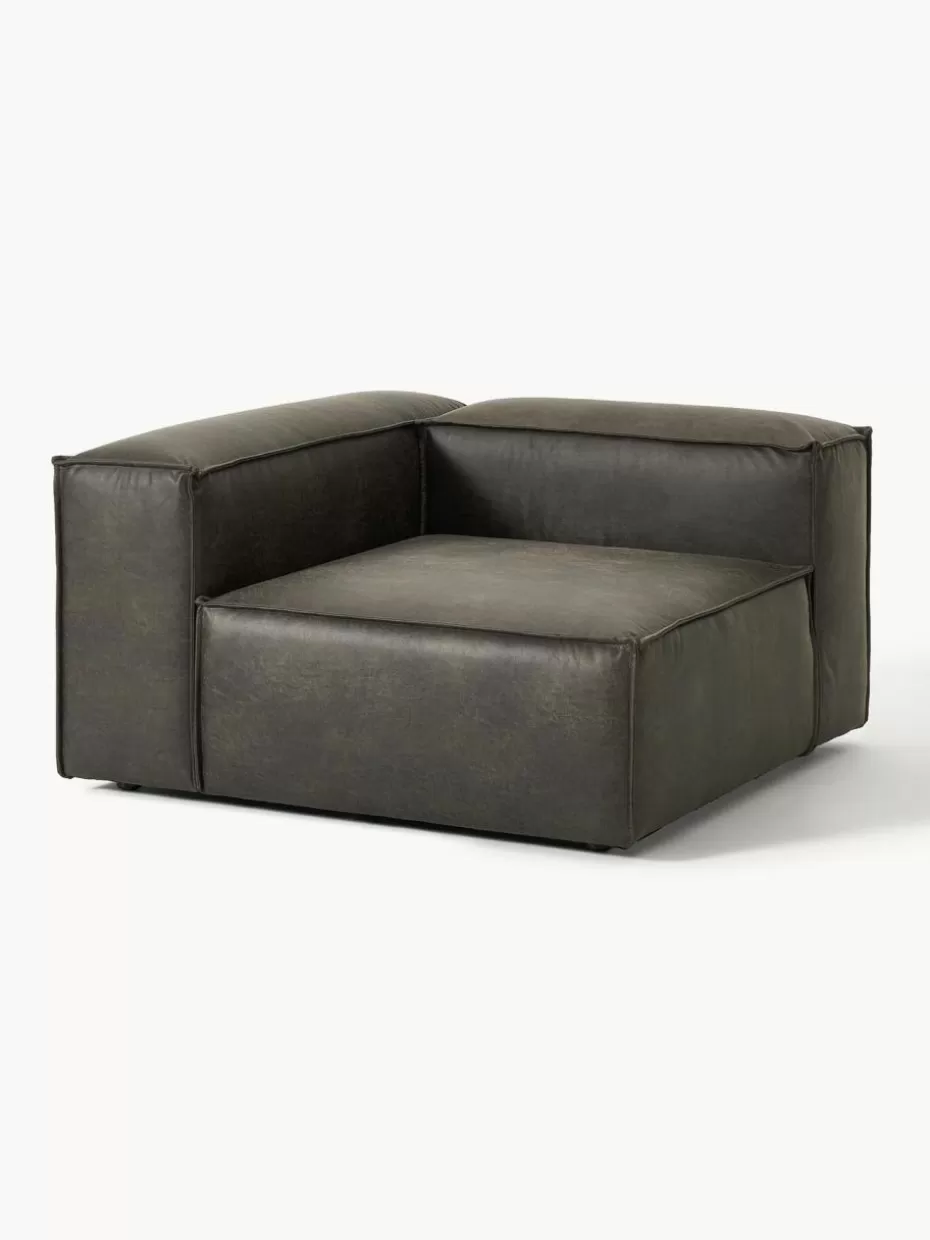 Sofas | Sofaserien-Westwing Collection Eckmodul Lennon aus recyceltem Leder Leder Taupe