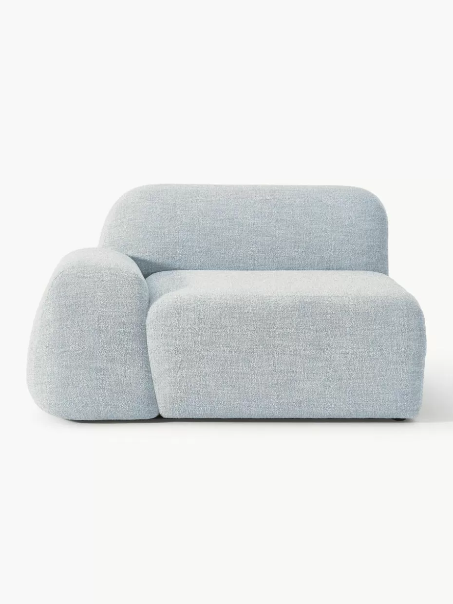 Sofas | Sofaserien-Westwing Collection Eckmodul Wolke aus Bouclé Bouclé Hellblau