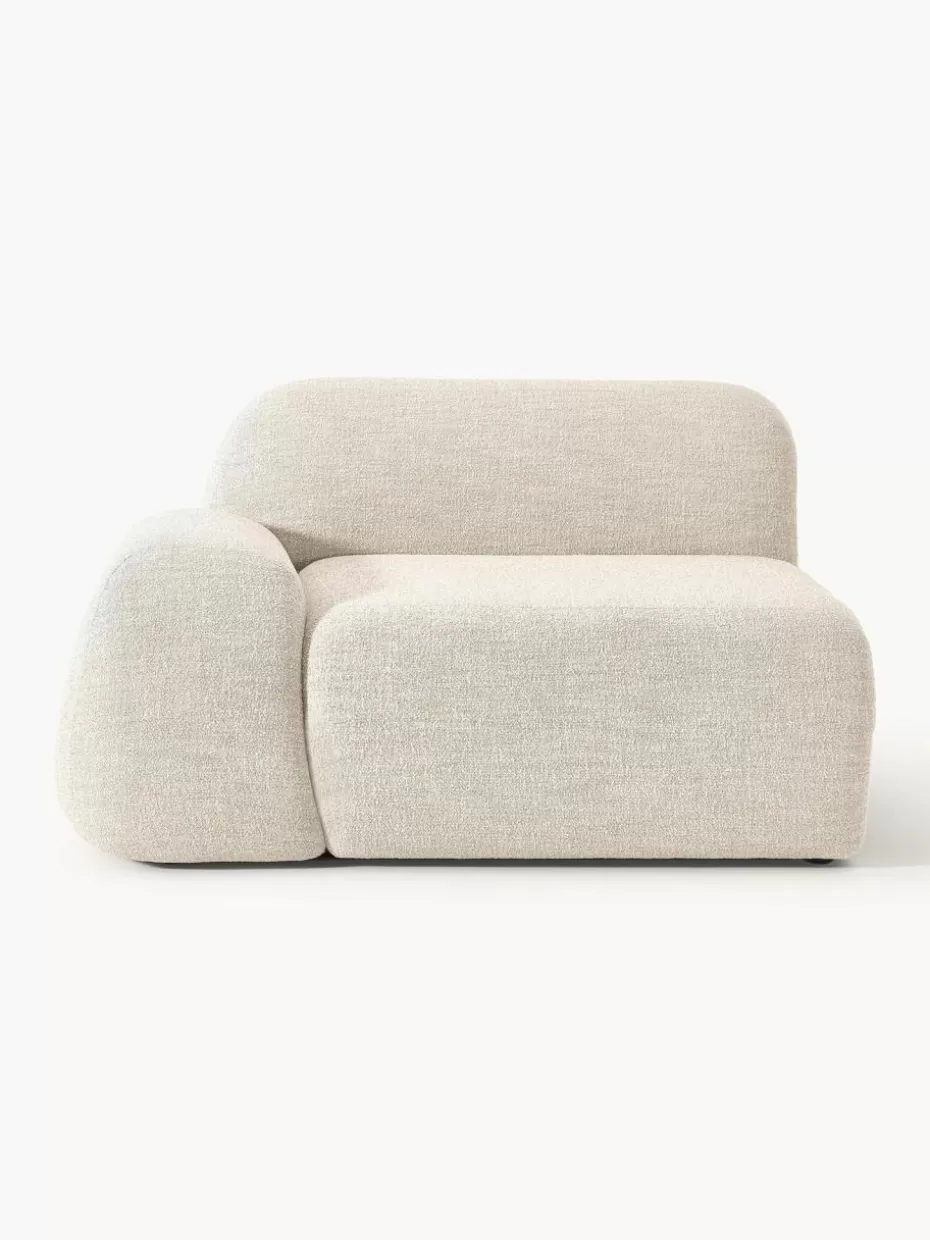 Sofas | Sofaserien-Westwing Collection Eckmodul Wolke aus Bouclé Bouclé Hellbeige