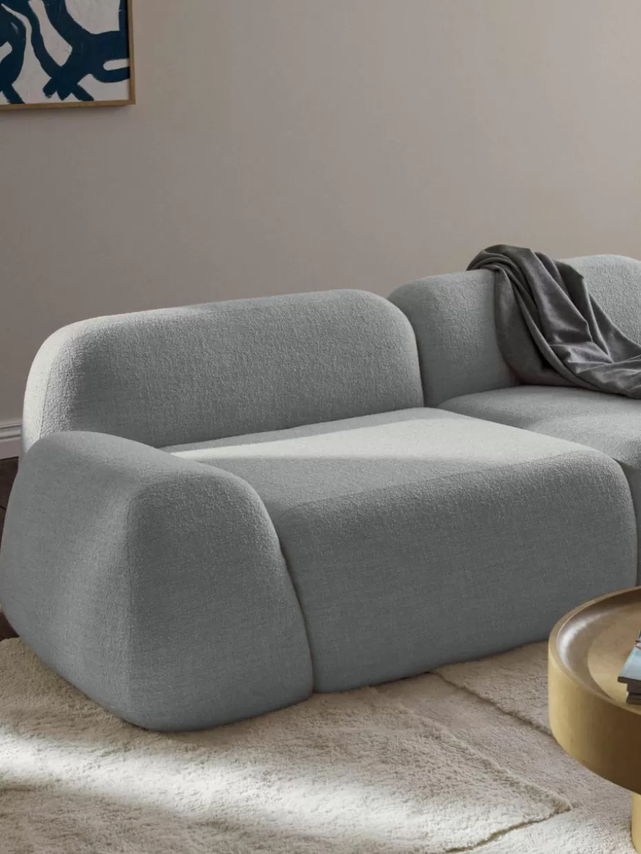 Sofas | Sofaserien-Westwing Collection Eckmodul Wolke aus Bouclé Bouclé Hellblau