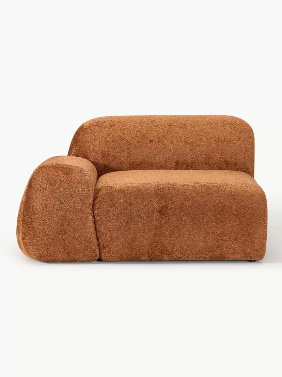 Sofas | Sofaserien-Westwing Collection Eckmodul Wolke aus Teddy-Bouclé Teddy-Bouclé Terrakotta