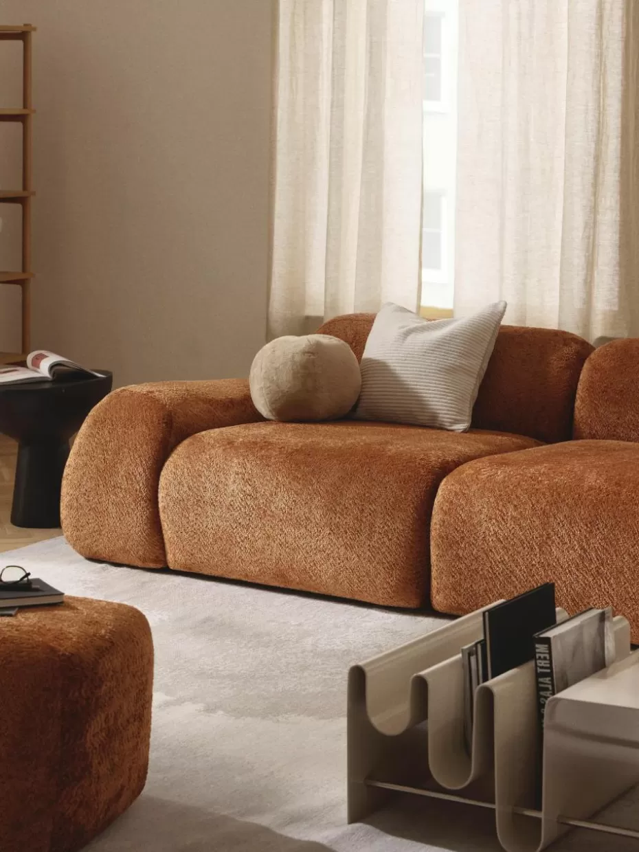 Sofas | Sofaserien-Westwing Collection Eckmodul Wolke aus Teddy-Bouclé Teddy-Bouclé Terrakotta