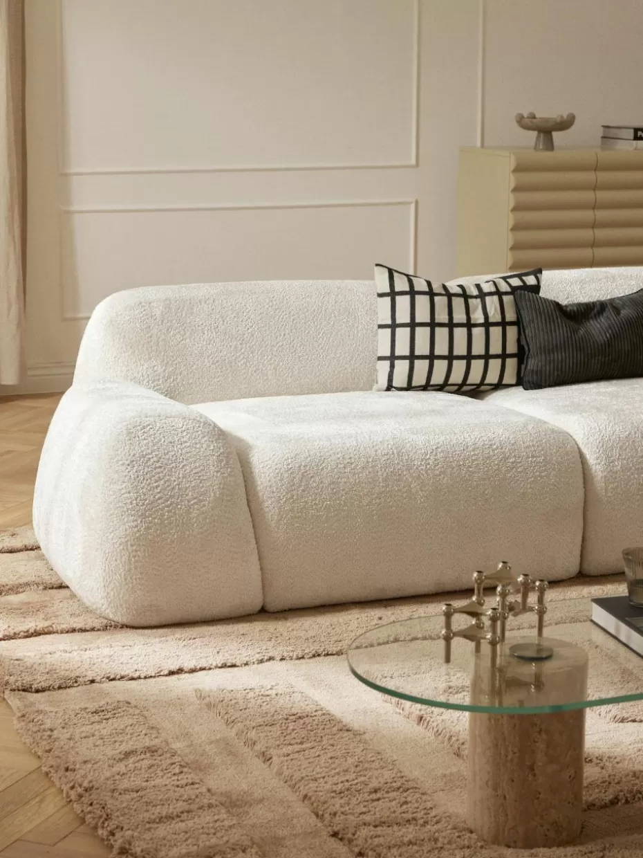 Sofas | Sofaserien-Westwing Collection Eckmodul Wolke aus Teddy-Bouclé Teddy-Bouclé Off White