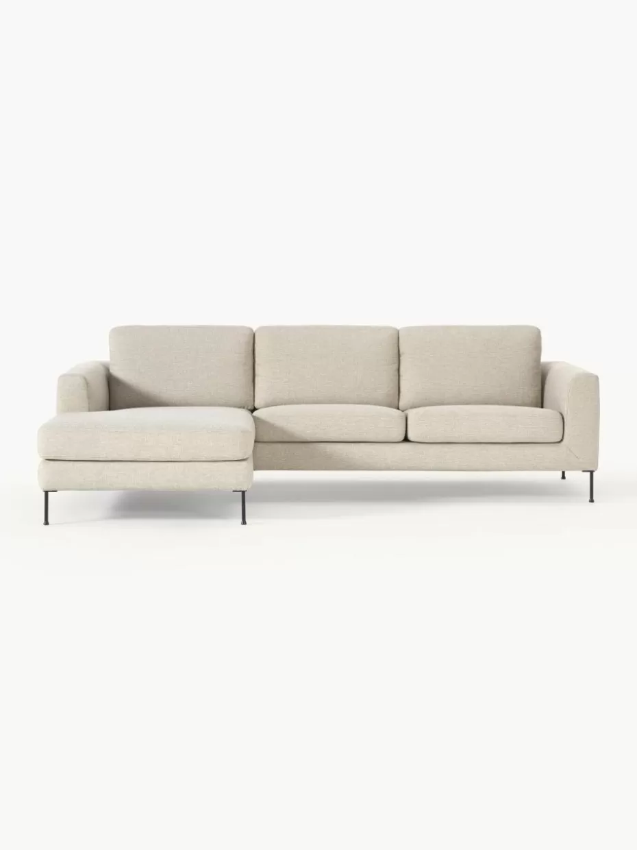 Sofas | Sofaserien-Westwing Collection Ecksofa Cucita (3-Sitzer) Webstoff Hellbeige