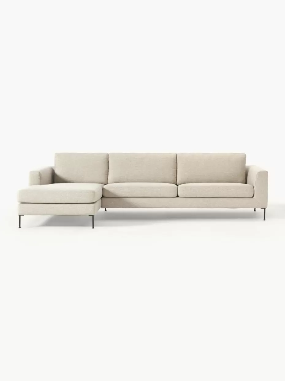 Sofas | Sofaserien-Westwing Collection Ecksofa Cucita (4-Sitzer) Webstoff Hellbeige