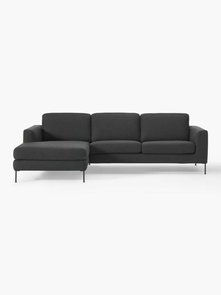 Sofas | Sofaserien-Westwing Collection Ecksofa Cucita (3-Sitzer) Webstoff Anthrazit
