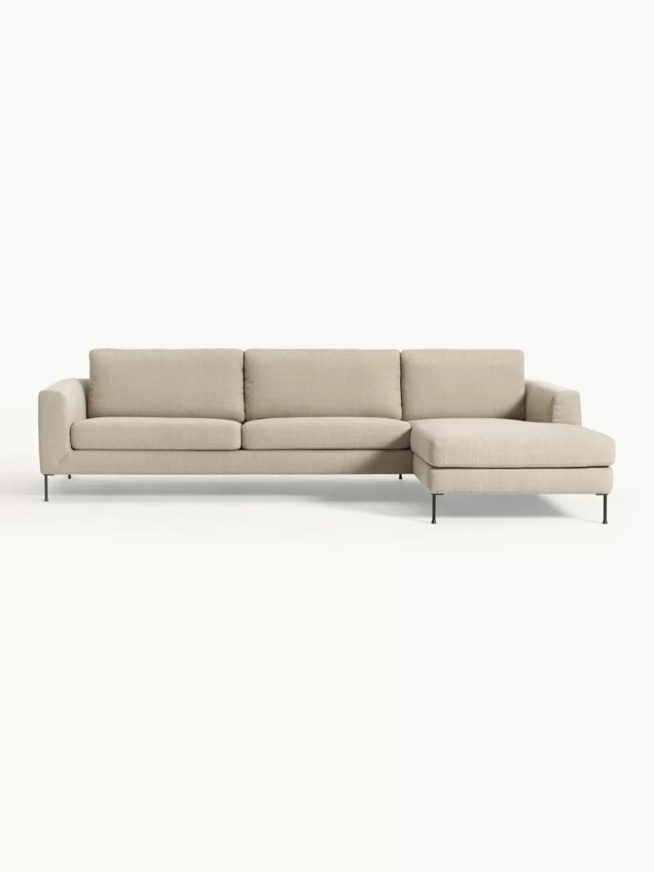 Sofaserien | Sofas-Westwing Collection Ecksofa Cucita (4-Sitzer) Webstoff Beige