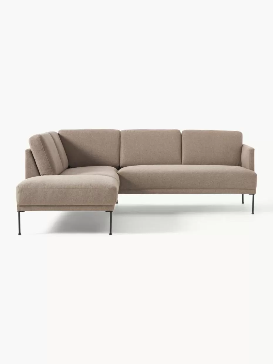 Sofas | Sofaserien-Westwing Collection Ecksofa Fluente Webstoff Taupe