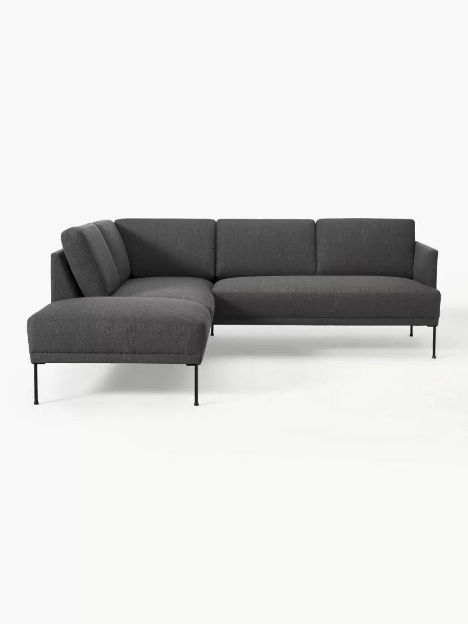 Sofas | Sofaserien-Westwing Collection Ecksofa Fluente Webstoff Anthrazit