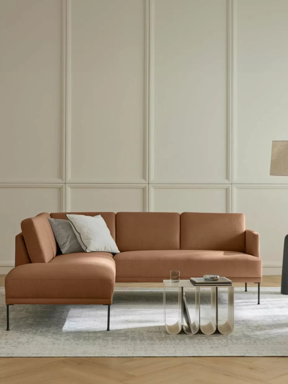 Sofas | Sofaserien-Westwing Collection Ecksofa Fluente Webstoff Nougat