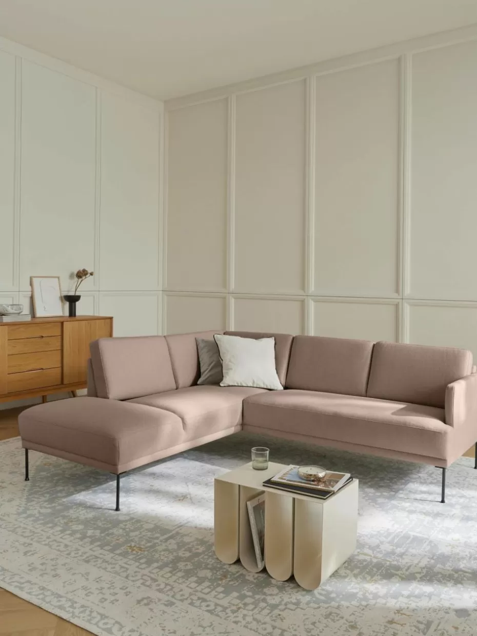 Sofas | Sofaserien-Westwing Collection Ecksofa Fluente Webstoff Taupe