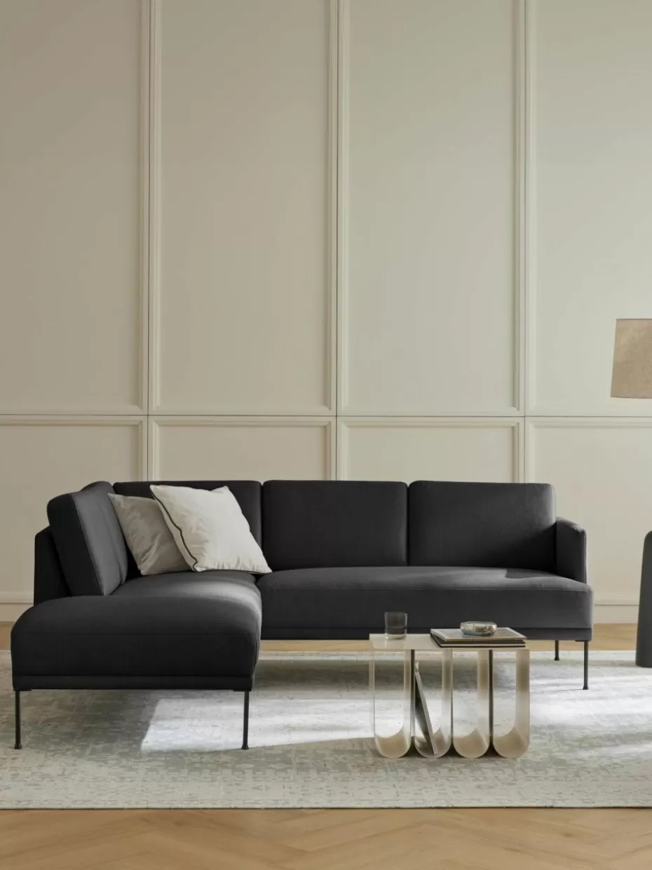 Sofas | Sofaserien-Westwing Collection Ecksofa Fluente Webstoff Anthrazit