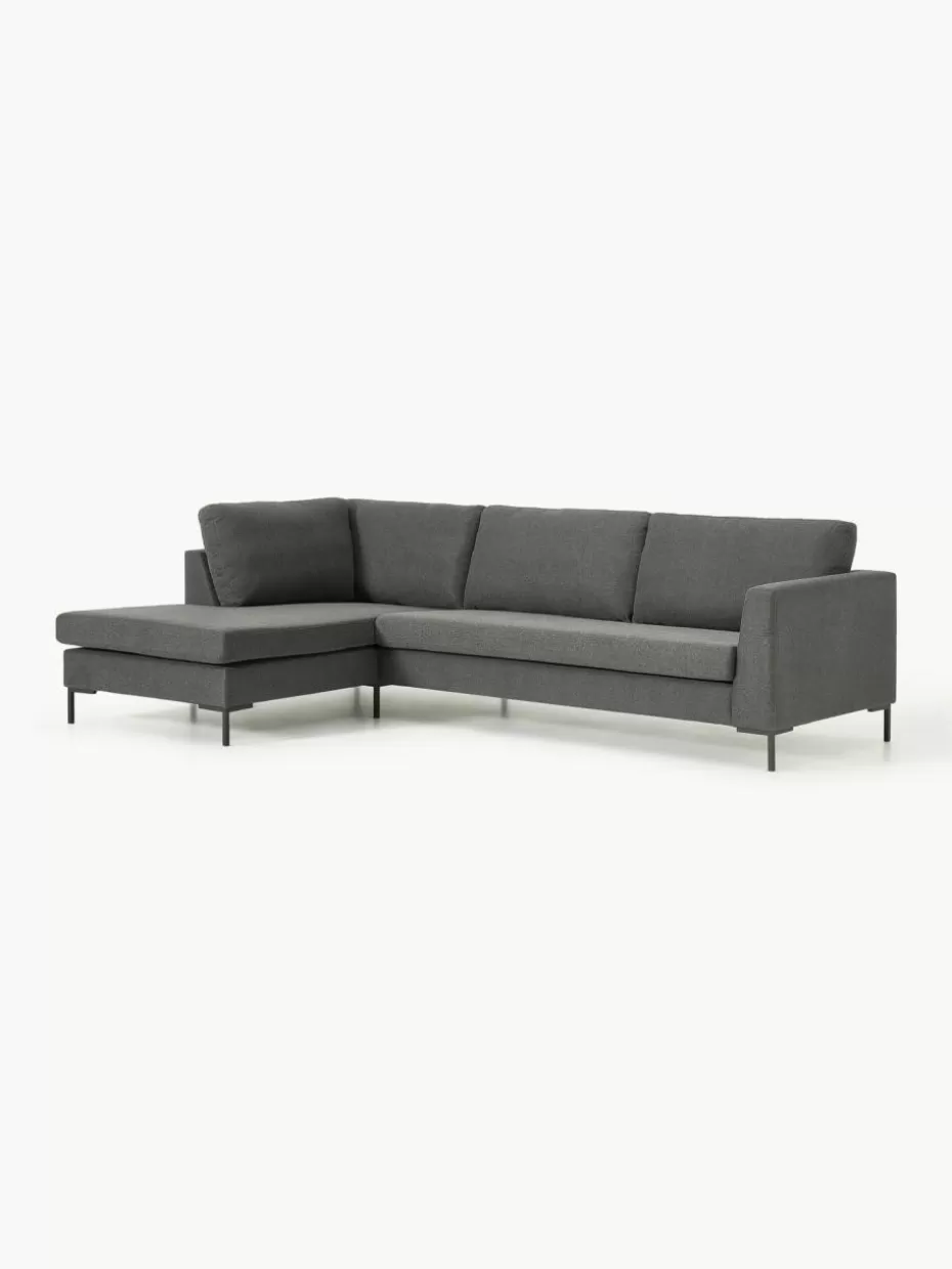 Sofas | Sofaserien-Westwing Collection Ecksofa Luna Webstoff Anthrazit