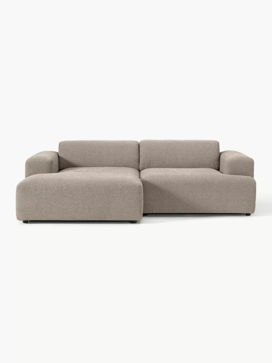 Sofas | Sofaserien-Westwing Collection Ecksofa Melva (3-Sitzer) Webstoff Greige