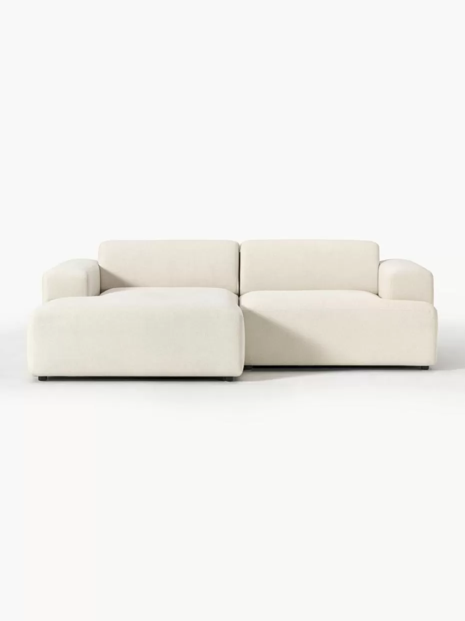 Sofas | Sofaserien-Westwing Collection Ecksofa Melva (3-Sitzer) Webstoff Off White