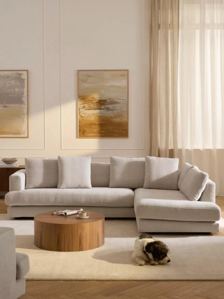 Sofas | Sofaserien-Westwing Collection Ecksofa Tribeca Webstoff Hellbeige
