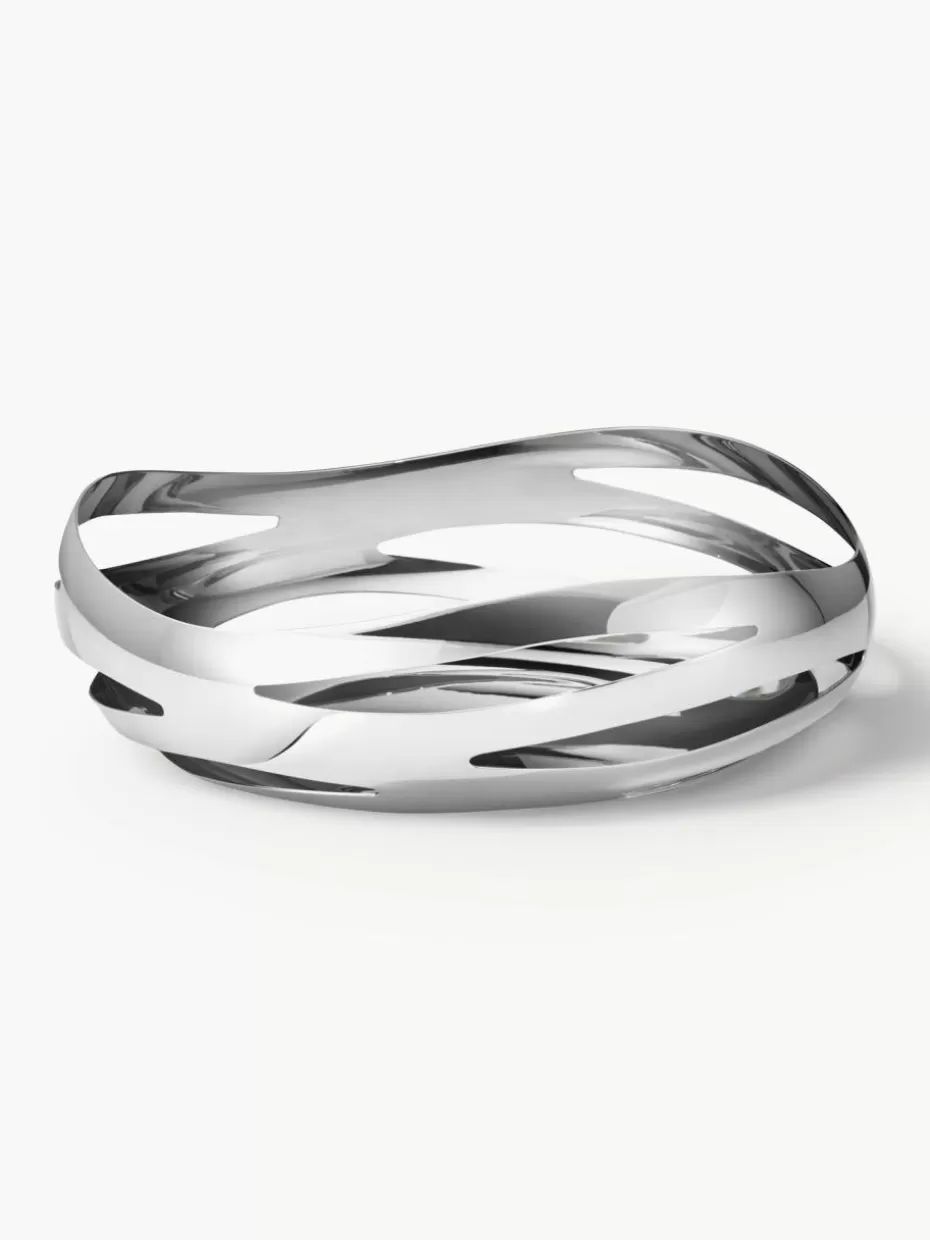 Küchenaufbewahrung-Georg Jensen Edelstahl-Aufbewahrungskorb Cobra in organischer Form