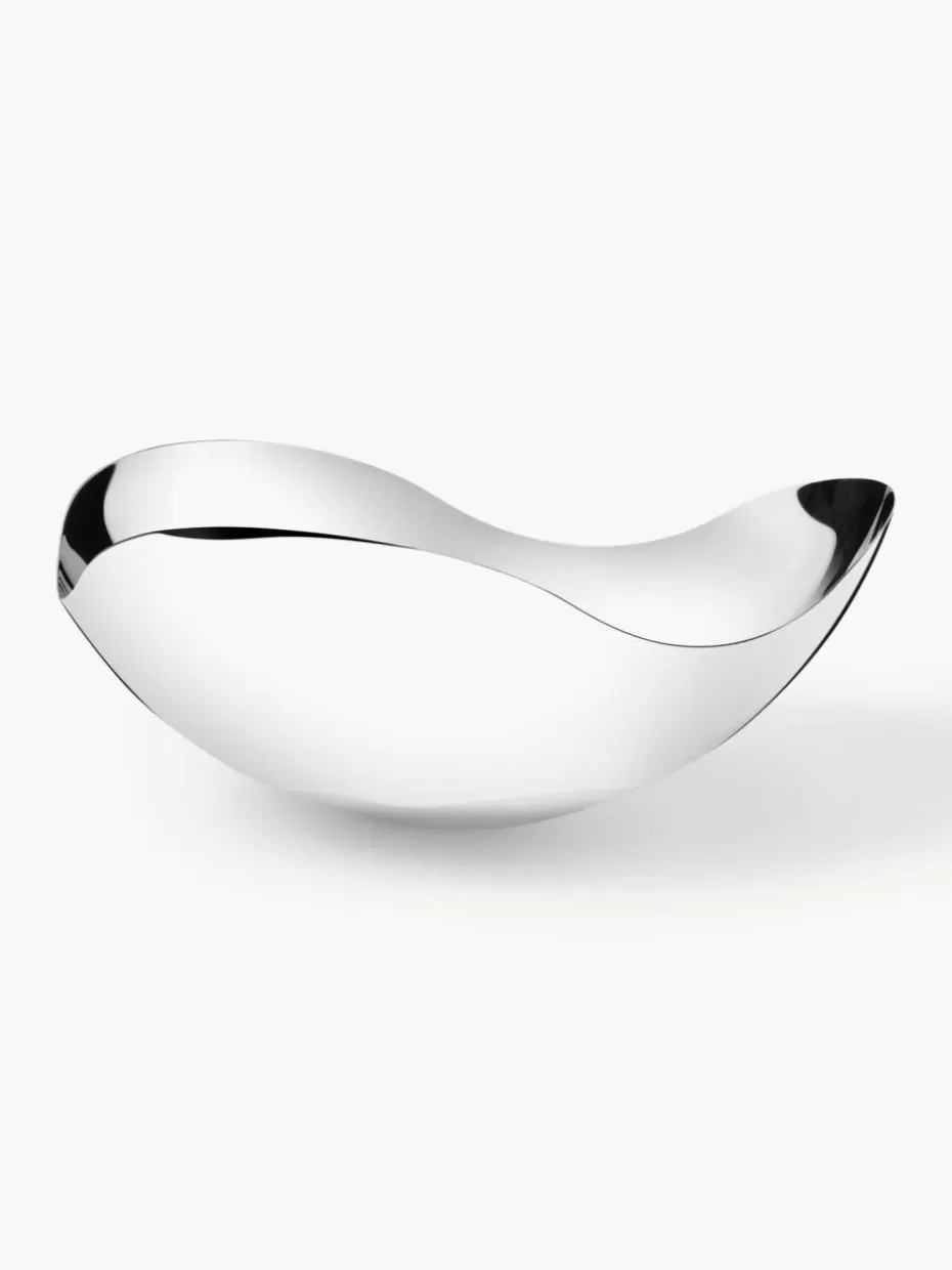 Servierplatten & Schüsseln-Georg Jensen Edelstahl-Servierschale Bloom in organischer Form