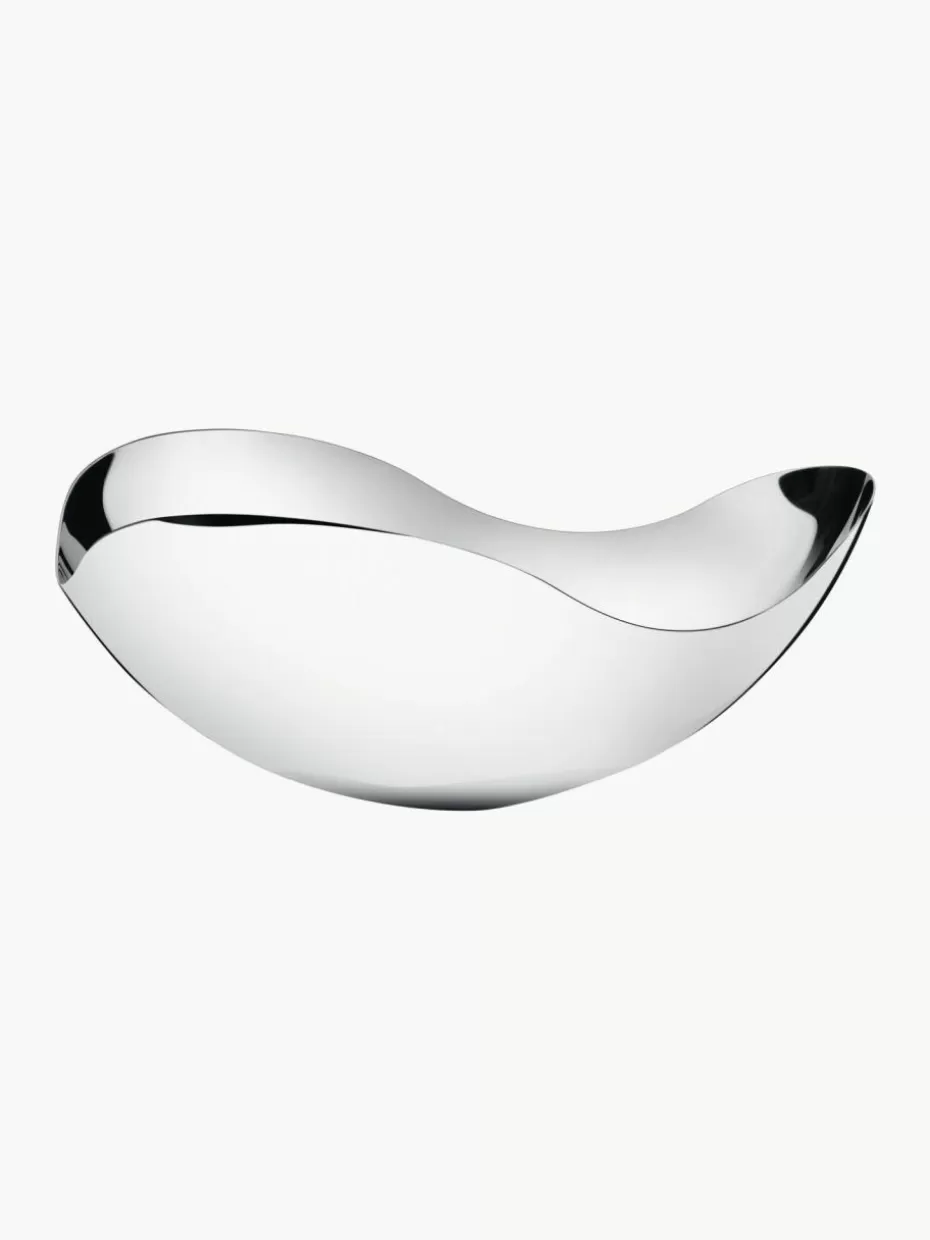Servierplatten & Schüsseln-Georg Jensen Edelstahl-Servierschale Bloom in organischer Form