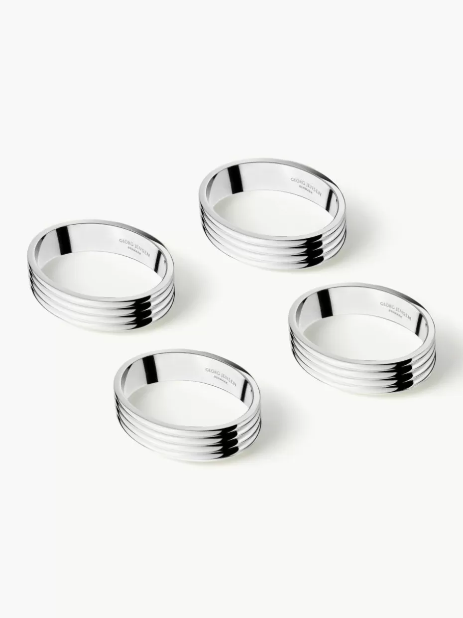 Servietten & Ringe-Georg Jensen Edelstahl-Serviettenringe Bernadotte, 2 Stück