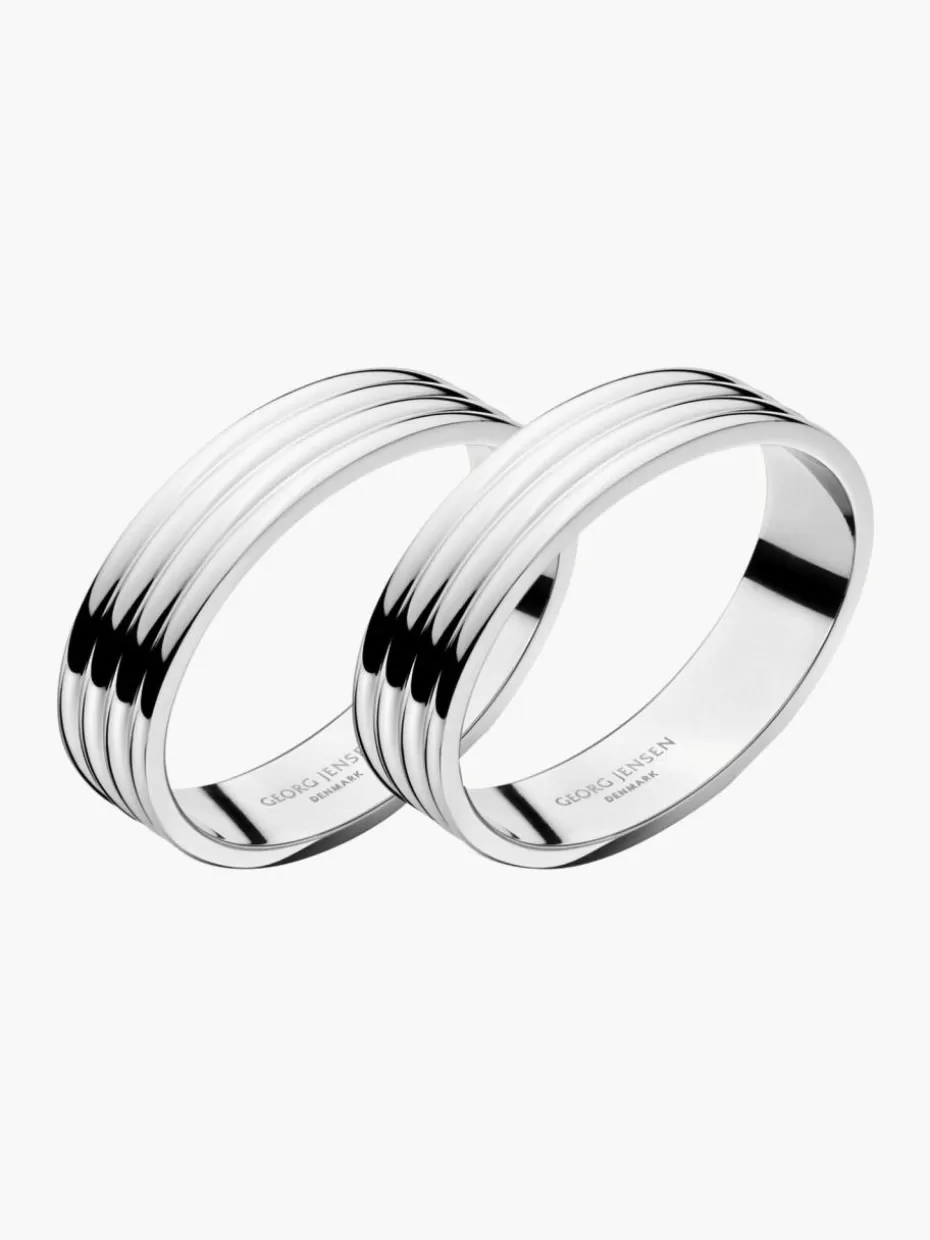 Servietten & Ringe-Georg Jensen Edelstahl-Serviettenringe Bernadotte, 2 Stück