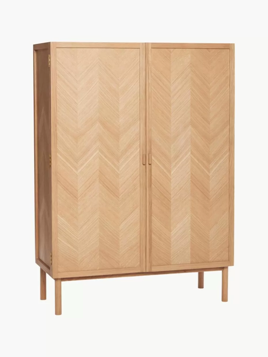 Kleiderschränke-Hübsch Eichenholz-Kleiderschrank Herringbone mit Fischgrätmuster