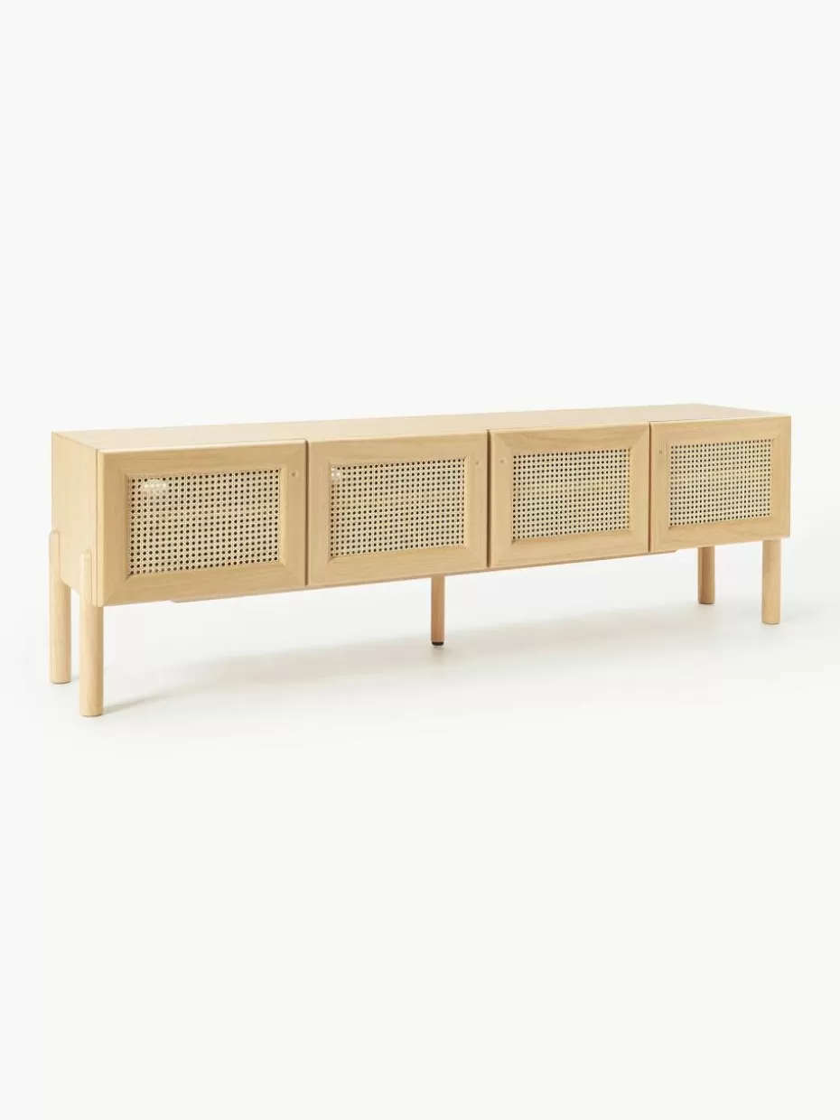 Kommoden & Sideboards-Westwing Collection Eichenholz-Lowboard Jolie mit Wiener Geflecht