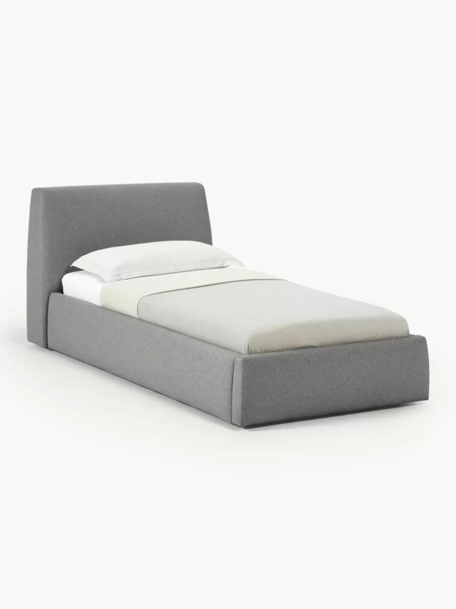 Betten-Westwing Collection Einzelbett Cloud Webstoff Anthrazit