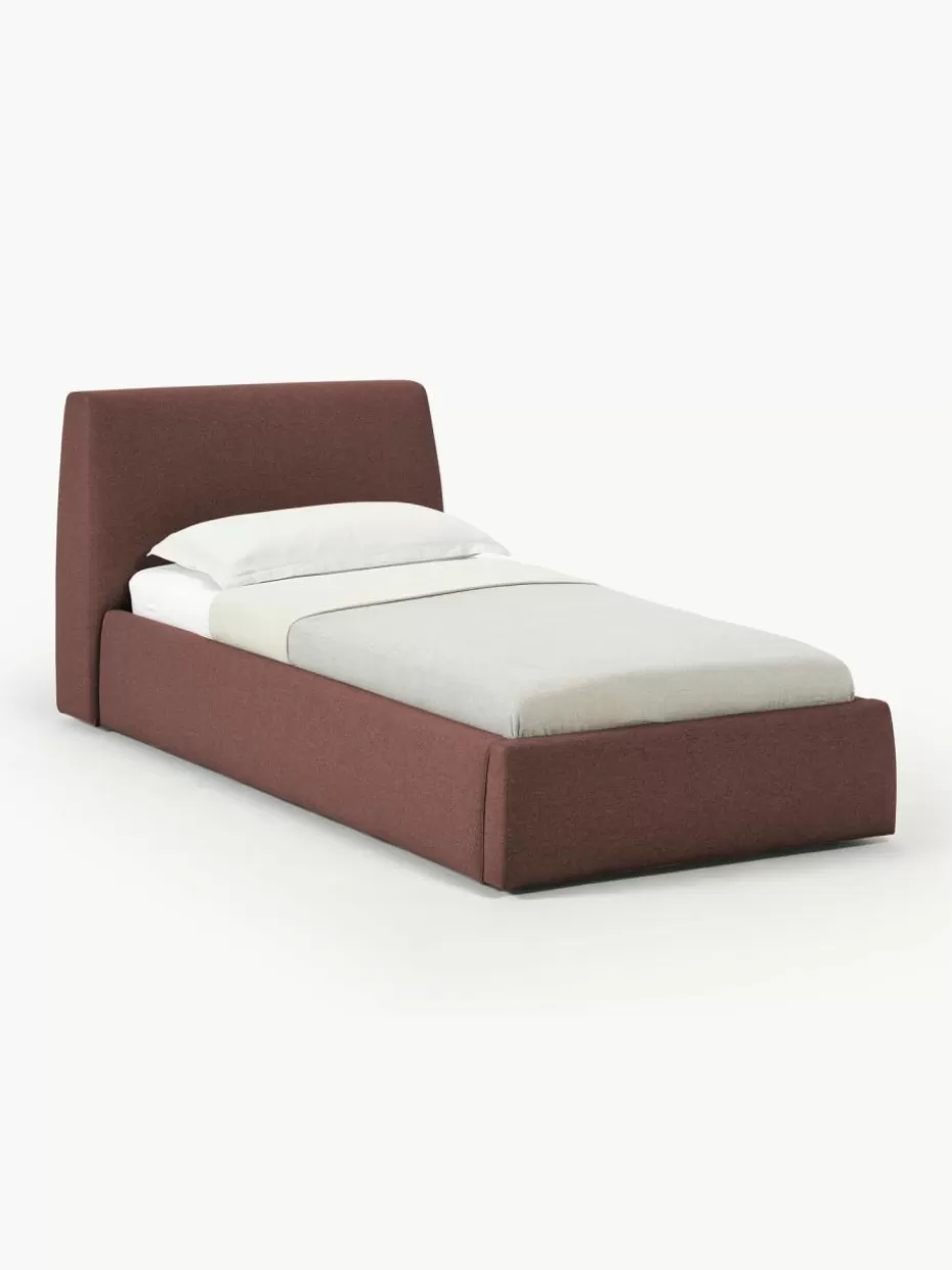 Betten-Westwing Collection Einzelbett Cloud mit Stauraum Webstoff Weinrot