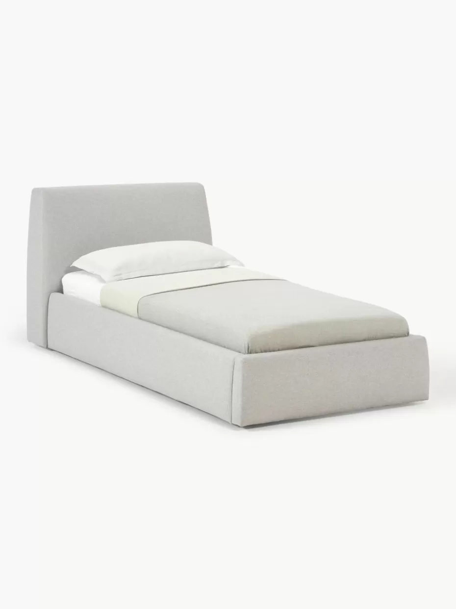 Betten-Westwing Collection Einzelbett Cloud mit Stauraum Webstoff Greige