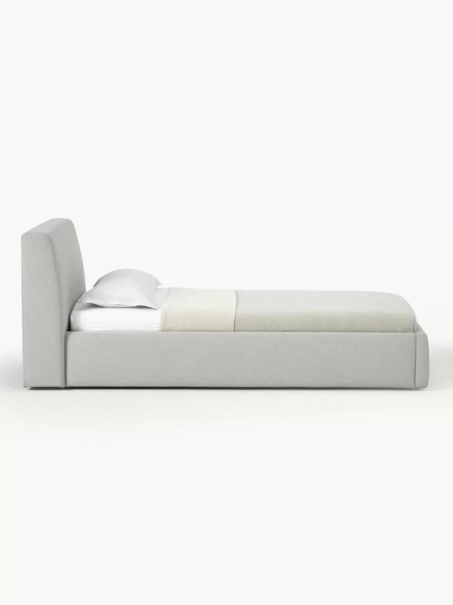 Betten-Westwing Collection Einzelbett Cloud mit Stauraum Webstoff Hellgrau