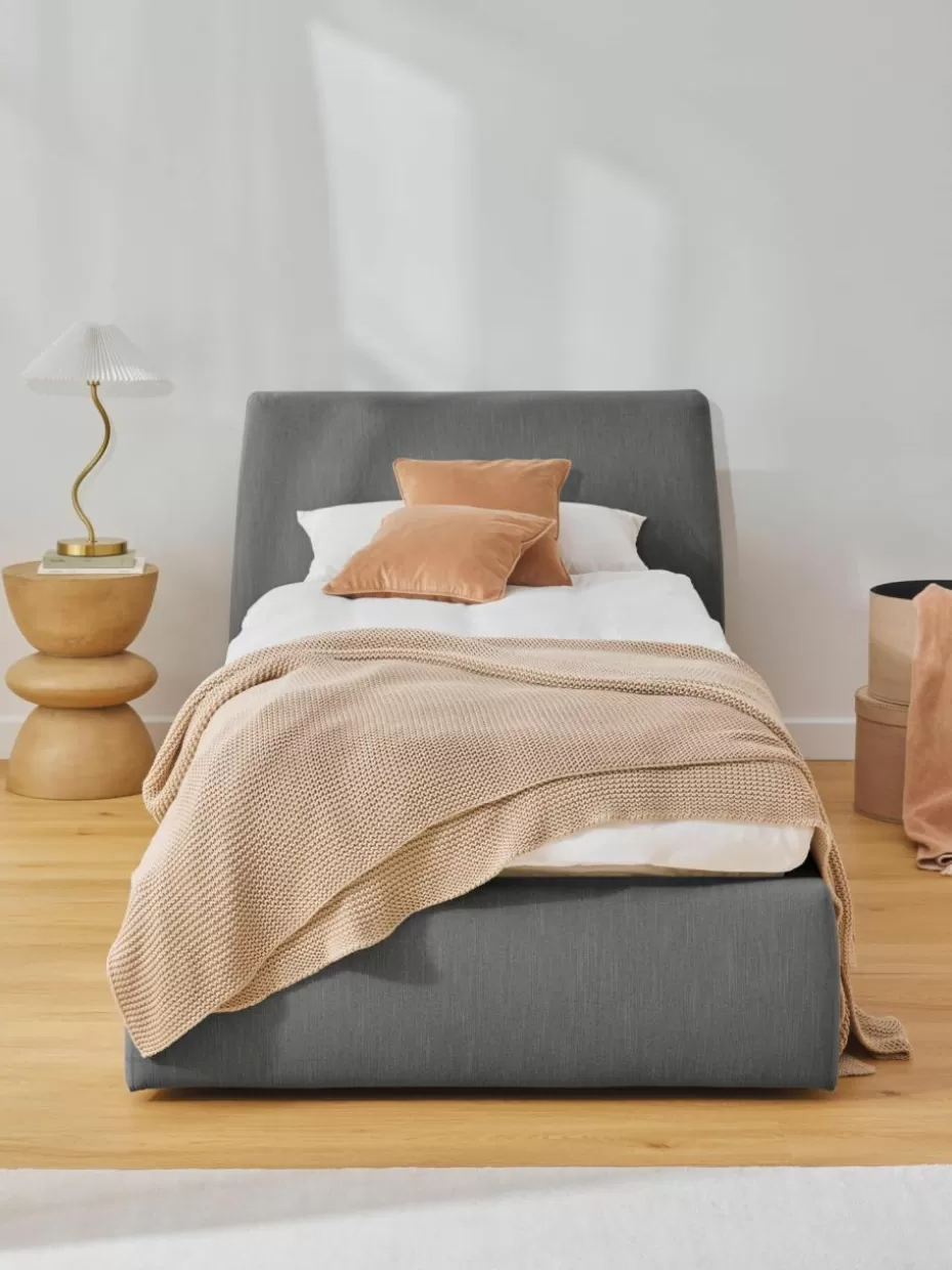 Betten-Westwing Collection Einzelbett Cloud mit Stauraum Webstoff Anthrazit